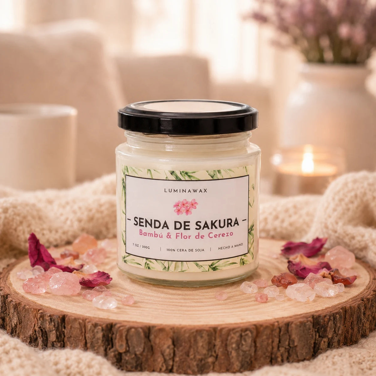 Vela Senda de Sakura - Bambú y Flor de Cerezo